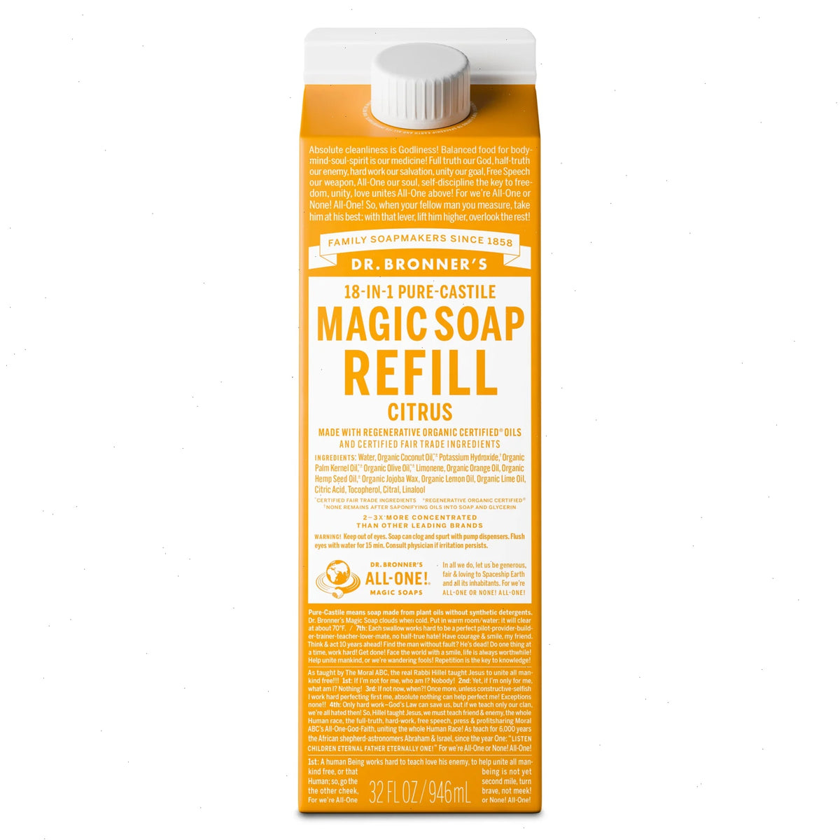 Citrus - Pure-Castile Magic Soap Refill  